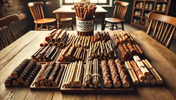 What to Look for When Choosing the Best Bully Stick - selection of dog treats on table